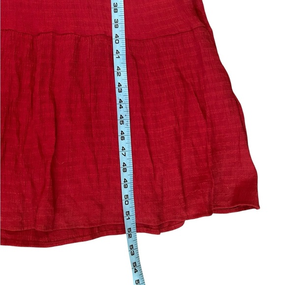 Pretty Garden Red Gauzy Lightweight Tiered Maxi Dress Bohemian Womens Size Large - Picture 12 of 12